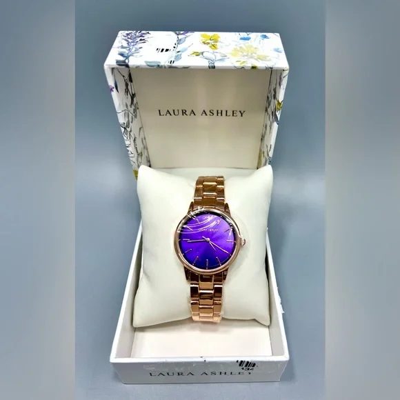 Laura Ashley Watch NWT NWT Laura Ashley Mini Gold & Crystal Mesh | Mercari main image 4